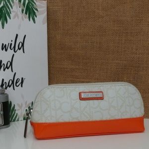 FWP: Calvin Klein orange/cream Makeup Bag